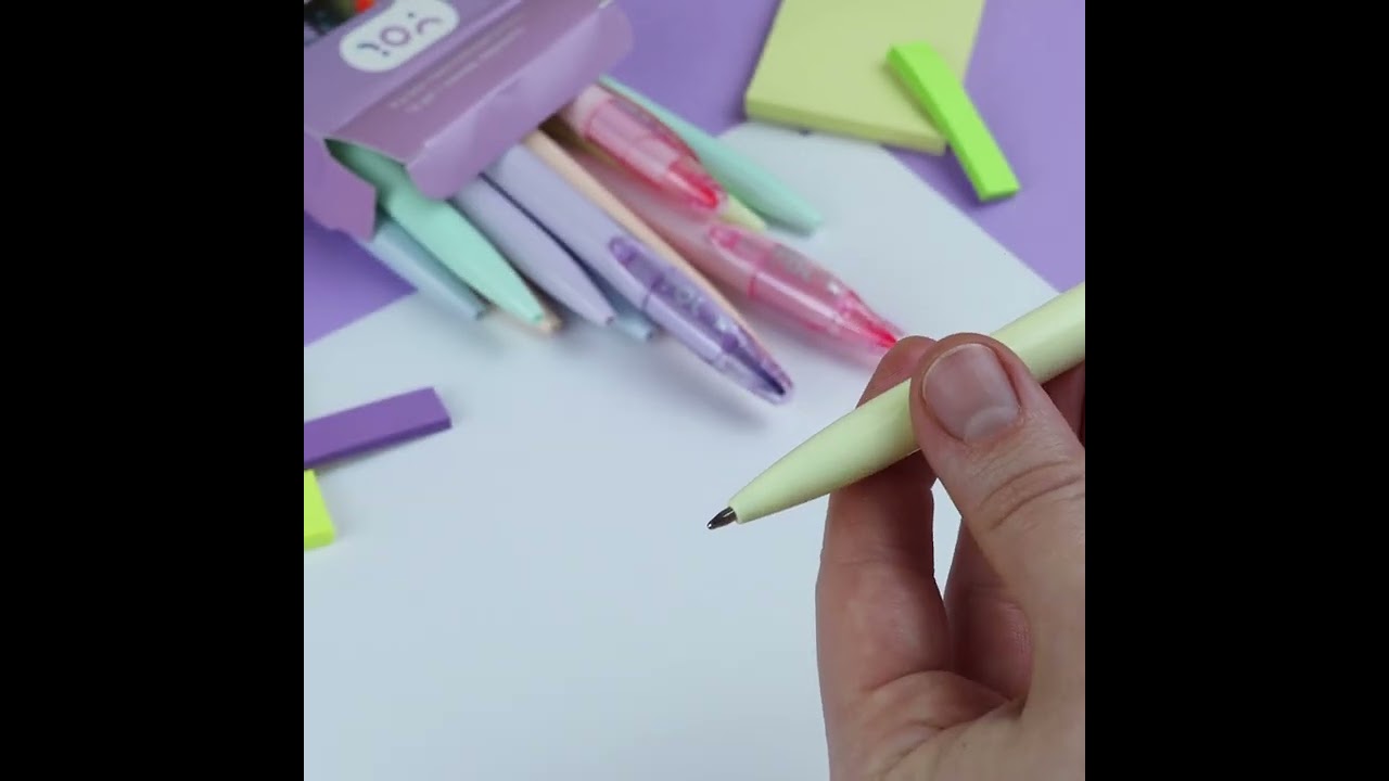 Ручки-текстовыделители 12шт шариковые синие "Pastel", ассорти, Yoi 3078487 — 3